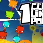色とりどりのキャラクターと「1 Click Line Pop」のテキストが配置されたカラフルな背景。