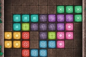 色とりどりのブロックがグリッド状に並んでいるパズル。
