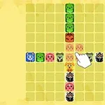 グリッド上に様々な動物のアイコンが配置され、中央にカーソルがあるシンプルなゲーム画面。