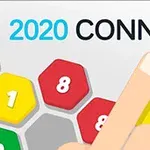 「2020 CONNECT」という文字と、多角形の数字パネルに指が触れている様子。