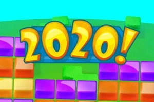カラフルなブロックの背景に「2020!