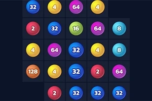カラフルな数字の入ったボールが5x5のグリッド状に並んでいる画像。