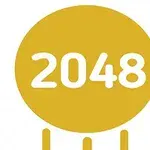 黄色の円の中に白い数字「2048」が描かれているシンプルなデザイン。