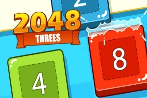 カラフルな数字ブロックと「2048」のタイトルが描かれた画像。