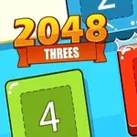 カラフルな数字ブロックと「2048」のタイトルが描かれた画像。
