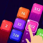 カラフルな数字が書かれたブロックを指でタッチしている様子。