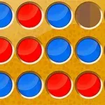 青と赤の丸いコマが並んでいる木製ボード。