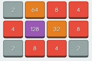 カラフルな数字タイルが4x4のグリッドに配置されている。