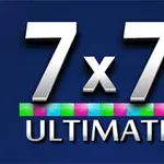 青い背景に「7x7 ULTIMATE」の白い文字とカラフルな四角が並んでいる。