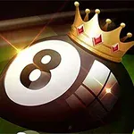ビリヤードの8番ボールの上に金色の王冠が載っている画像。