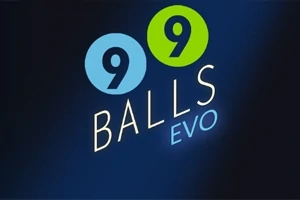 青と緑の背景に「99 BALLS EVO」という文字が書かれたデザイン。