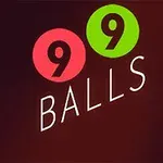 赤と緑の丸に囲まれた「99 BALLS」というテキスト。