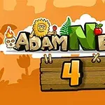 オレンジ色の背景に「ADAM N EVE 4」というテキストとキャラクターが描かれたイラスト。