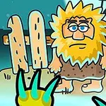 金髪のひげを持つ男性が、木の柵の前に立っているカートゥーン風のイラスト。