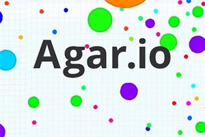 カラフルな円が散りばめられたグリッド背景の中央に「Agar