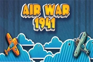 青い背景に、雲の上を飛ぶ二機の戦闘機と「AIR WAR 1941」の文字。