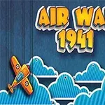 青い背景に、雲の上を飛ぶ二機の戦闘機と「AIR WAR 1941」の文字。