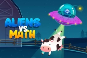 夜空の下、牛を光線で吸い上げているUFOと納屋のイラスト。