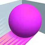 ピンクのボールが壁際にあり、下にピンクの光の尾を引いている。