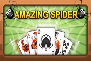 トランプのスートが描かれたカードが並ぶ「AMAZING SPIDER」というタイトルの画像。