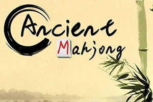ベージュの背景に「Ancient Mahjong」の文字と竹のイラストが描かれている画像。