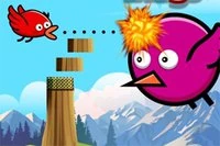 道をクリアして、怒っている小さな鳥でできるだけ遠くまで飛びましょう！
