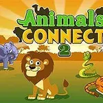 ライオン、トラ、ゾウ、ヘビ、シマウマが描かれた色とりどりのイラスト。