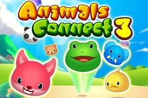 カラフルな背景に、動物の顔が並んでいるイラスト。