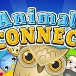 カラフルな動物のキャラクターと「Animals CONNECT」と書かれたタイトルのイラスト。