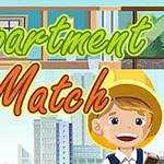 アパートのイラストと、その前にいる黄色い帽子をかぶった笑顔の少年が描かれているデザイン。