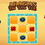 黄色の背景に、青と赤の駒が使われた3x3のボードゲーム。
