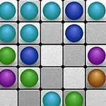 カラフルなボールが並んだグリッドパズル。