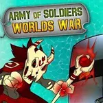 骸骨の戦士がマスクをかぶり、二人の兵士が武器を構えて対峙しているイラスト。