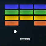 カラフルなブロックが並び、下部にバーとボールがあり、右下に「ATARI」のロゴが表示された画像。