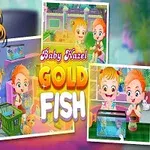 女の子が金魚の水槽を眺めるイラストと複数の場面写真が並んだカラフルな画像。