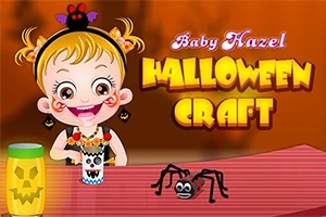ハロウィンの飾りと一緒に座っている女の子のイラスト。