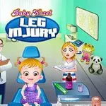 病院の診察室で医者と看護師が幼児を診察しており、背景にぬいぐるみが見えるイラスト。