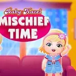 2人の子供がソファの前でポーズをとっているアニメーション画像。
