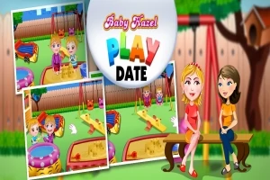 公園のベンチに座る2人の女性と、遊具で遊んでいる子供たちのイラスト。
