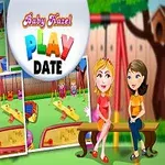 公園のベンチに座る2人の女性と、遊具で遊んでいる子供たちのイラスト。