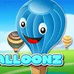 青い空に浮かぶ笑顔の熱気球のイラストと「BALLOONZ」の文字。
