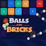 カラフルな数字付きブロックと飛んでいる複数の白いボールが描かれた、暗い背景のイメージ。