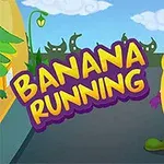 バナナのキャラクターが道路を歩いているカラフルなイラスト。