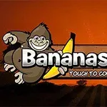 ゴリラがバナナを持って、夕焼けの背景にタイトル「Bananas Joe」が表示されている。