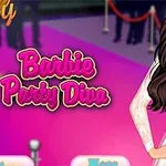 ピンクのカーペットに立つ白いドレスを着た女性のイラスト。