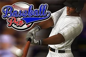 野球選手がバットを振っている姿と「Baseball Pro」という文字のロゴがある。
