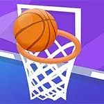 バスケットボールがリングに向かっているシーン。