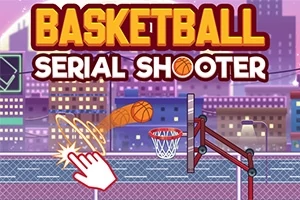 バスケットボールのゴールに向かって跳ねるボールとタップする手のイラスト。