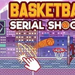 バスケットボールのゴールに向かって跳ねるボールとタップする手のイラスト。