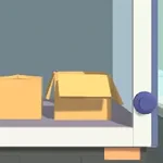 トラックの荷台に置かれた2つの段ボール箱。